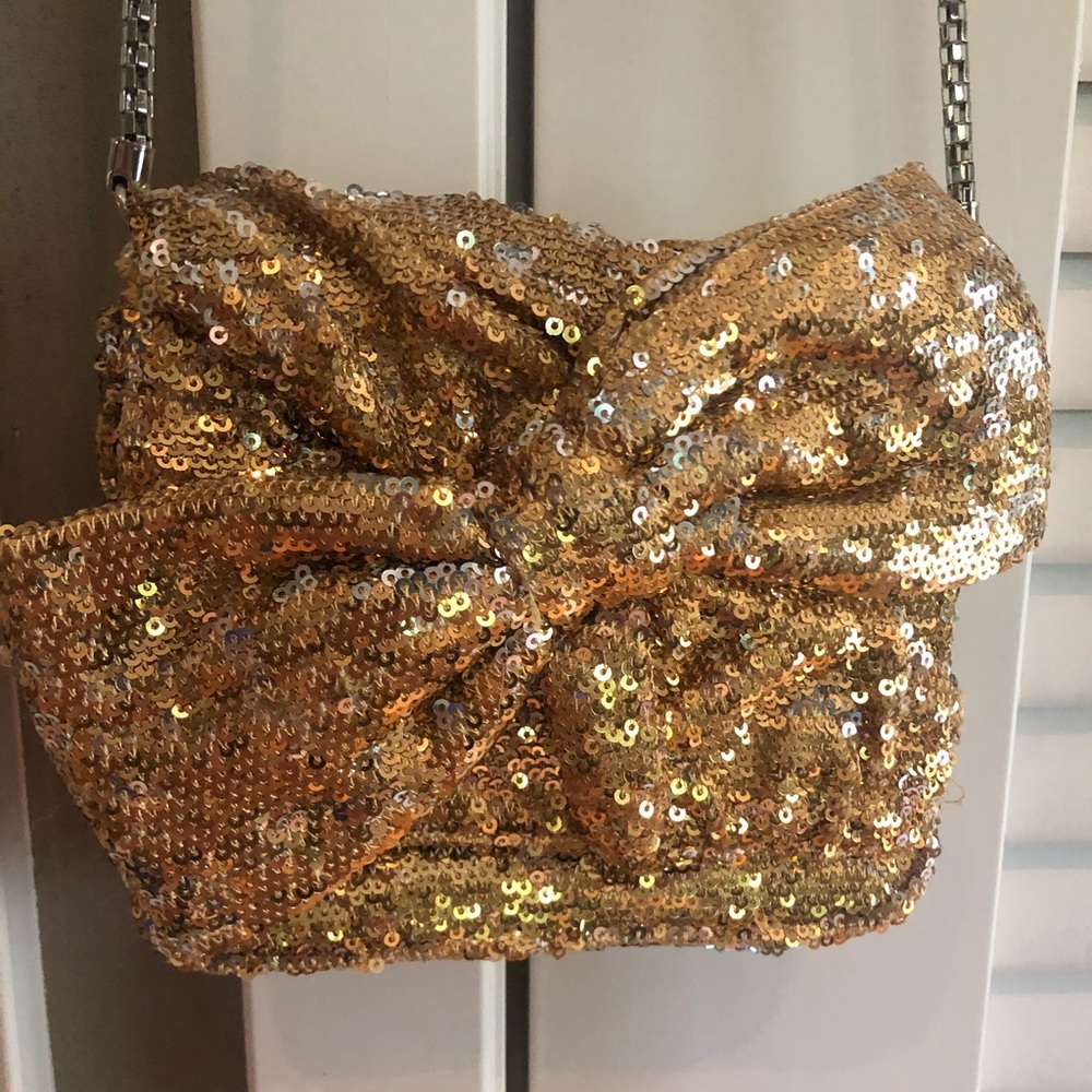 Betsey Johnson Gold Sequin Purse